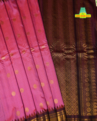 GADWAL PURE SILK CHECKS BUTTA HANDLOOM SAREE