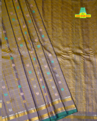 GADWAL PURE SILK HANDLOOM CHECKS BUTTA SAREE