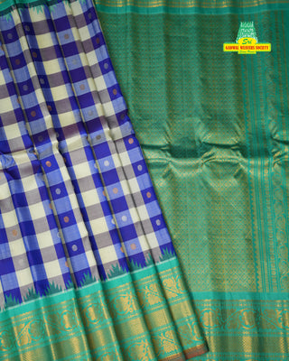 GADWAL PURE SILK HANDLOOM CHECKS BUTTA SAREE