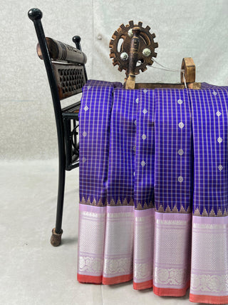 GADWAL PURE SILK CHECKS BUTTA SAREE
