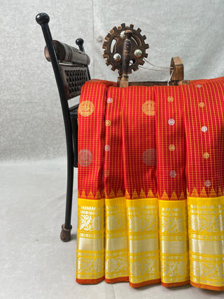 GADWAL PURE SILK CHECKS BUTTA SAREE