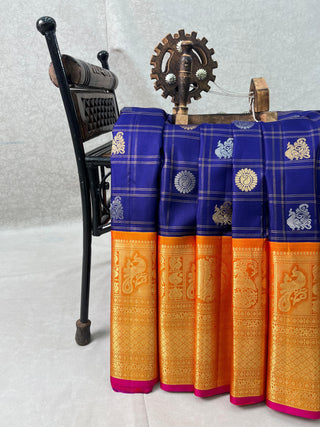 GADWAL PURE SILK HANDLOOM CHECKS BUTTA SAREE
