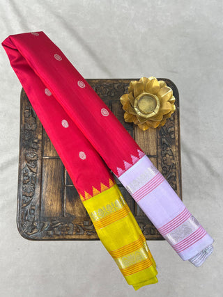 GADWAL PURE SILK GANGA JAMUNA GAP BORDER SAREE