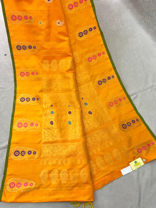 GADWAL PURE SILK MEENA BUTTA BORDER HANDLOOM SAREE