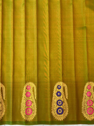 GADWAL PURE SILK MEENA BUTTA BORDER HANDLOOM SAREE