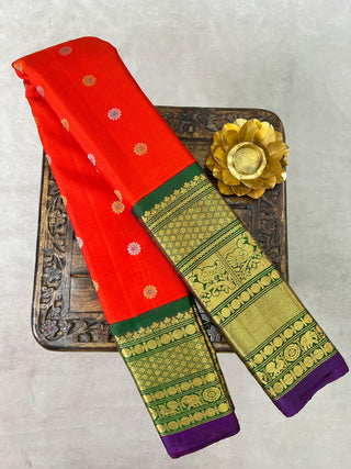 GADWAL PURE SILK MEENA BUTTA HANDLOOM SAREE