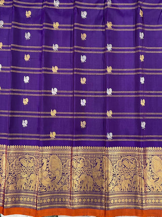 GADWAL PURE SILK HANDLOOM CHECKS BUTTA SAREE
