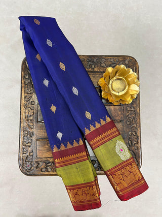 GADWAL PURE SILK GAP BORDER MEENA BUTTA SAREE
