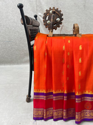 GADWAL PURE SILK GAP BORDER MEENA BUTTA SAREE