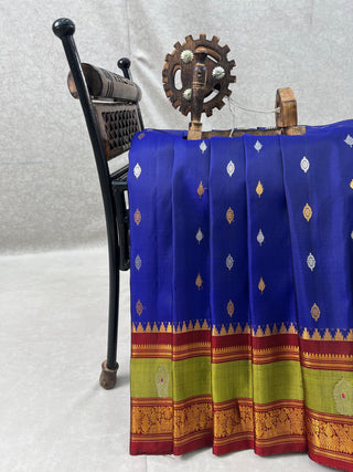 GADWAL PURE SILK GAP BORDER MEENA BUTTA SAREE