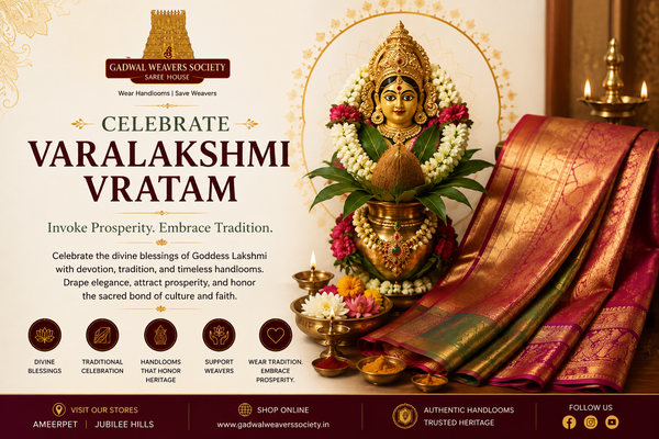 Celebrate Varalakshmi Vratam in Timeless Elegance with Authentic Handloom Sarees