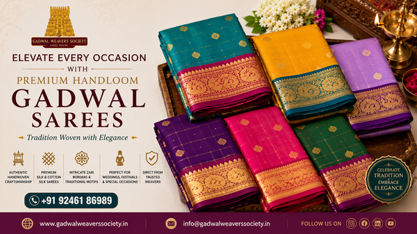 Elevate Every Occasion with Premium Handloom Gadwal Sarees