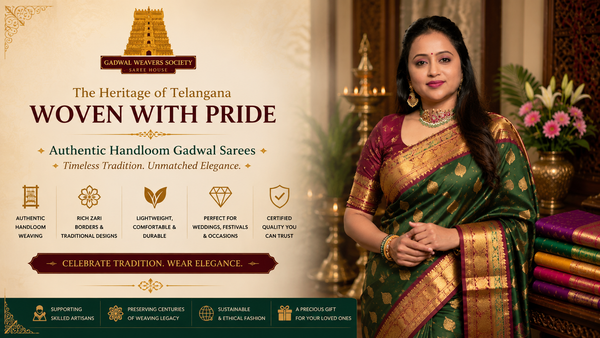 Woven with Pride: Experience the Heritage of Authentic Handloom Gadwal Sarees
