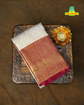 KANCHIPURAM DOUBLE WARP BROCADE PURE SILK SAREE