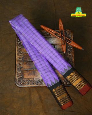 GADWAL PURE SILK HANDLOOM CHECKS BUTTA SAREE