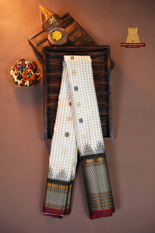 GADWAL PURE SILK GINGHAM CHECKS HANDLOOM SAREE