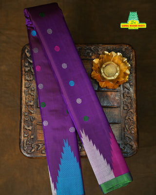 GADWAL PURE SILK TEMPLE BORDER HANDLOOM SAREE