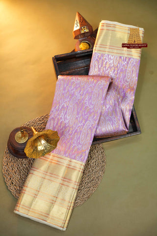 KANCHIPURAM PURE SILK TISSUE BROCADE SAREE