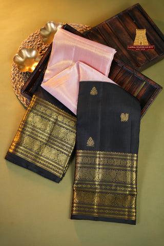 KANCHI TISSUE PURE SILK HANDLOOM SAREE WITH KUTTU BORDERS