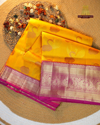 KANCHIPURAM PURE SILK BROCADE HANDLOOM SAREE