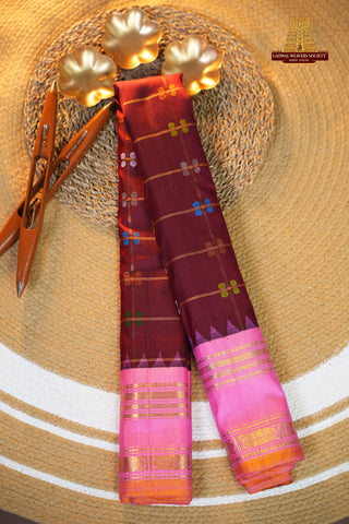 GADWAL PURE SILK GAP BORDER HANDLOOM SAREE