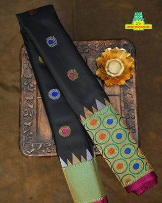 GADWAL PURE SILK TURNING BORDER MEENA BUTTA SAREE