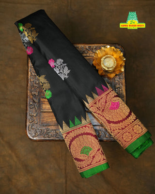 GADWAL PURE SILK MAHARANI MEENAKARI BORDER SAREE