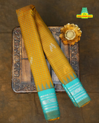 GADWAL PURE SILK CHECKS BUTTA SAREE