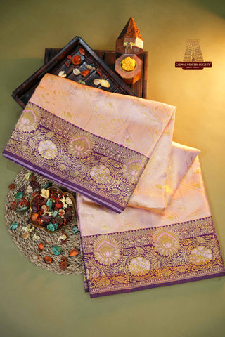 KANCHIPURAM PURE SILK HANDLOOM TISSUE SAREE