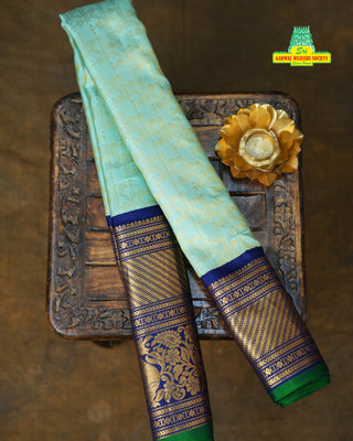 GADWAL PURE SILK BROCADE KUTTU BORDER HANDLOOM SAREE