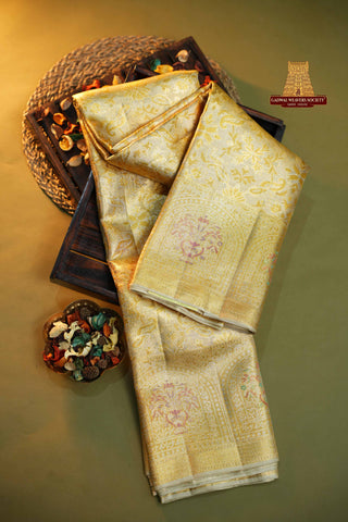 EXCLUSIVE BRIDAL KANCHIPURAM TISSUE BROCADE SAREE