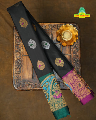 GADWAL PURE SILK GANGA JAMUNA MEENAKARI SAREE