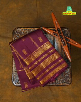 KANCHIPURAM PURE SILK CHECKS BUTTA SAREE