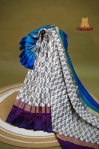 POCHAMPALLY PURE SILK HANDLOOM SAREE WITH GANGA JAMUNA BORDER