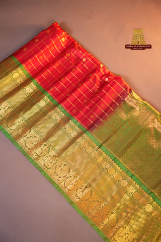 GADWAL PURE SILK CHECKS HANDLOOM SAREE