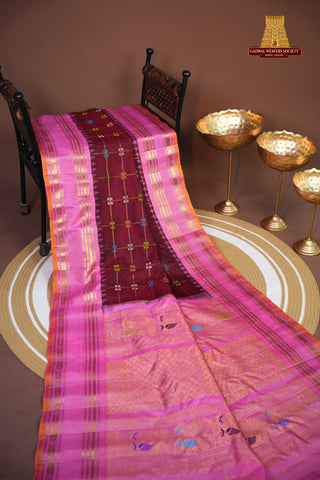 GADWAL PURE SILK GAP BORDER HANDLOOM SAREE