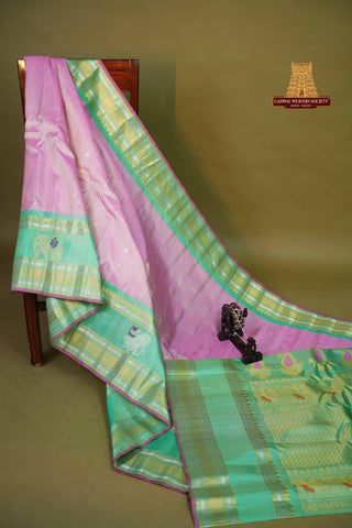 GADWAL PURE SILK GAP BORDER HANDLOOM SAREE