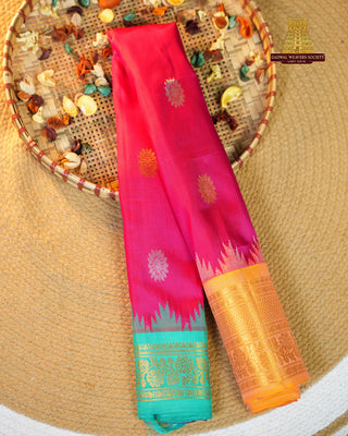 GADWAL PURE SILK GANGA JAMUNA BORDER SAREE