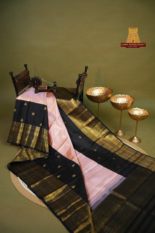 KANCHI TISSUE PURE SILK HANDLOOM SAREE WITH KUTTU BORDERS