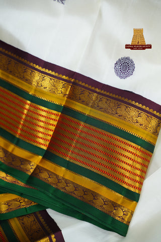 TRADITIONAL KANCHI PURE SILK HANDLOOM SAREE WITH KUTTU BORDER