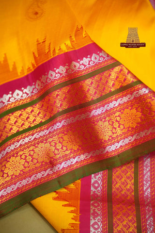 EXCLUSIVE GADWAL PURE SILK HANDLOOM KUTTU BORDER SAREE