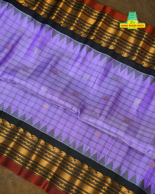 GADWAL PURE SILK HANDLOOM CHECKS BUTTA SAREE