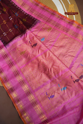 GADWAL PURE SILK GAP BORDER HANDLOOM SAREE
