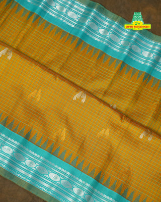 GADWAL PURE SILK CHECKS BUTTA SAREE