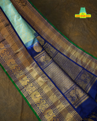 GADWAL PURE SILK BROCADE KUTTU BORDER HANDLOOM SAREE