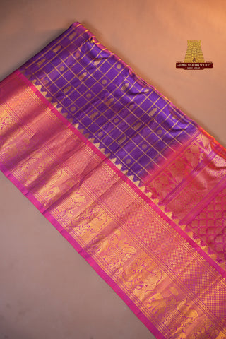 GADWAL PURE SILK CHECKS HANDLOOM SAREE