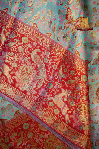 KANCHIPURAM PURE SILK HANDLOOM MEENAKARI BROCADE SAREE
