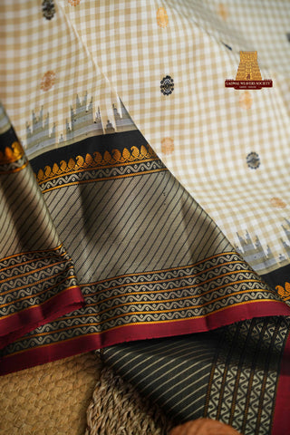 GADWAL PURE SILK GINGHAM CHECKS HANDLOOM SAREE
