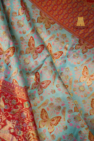 KANCHIPURAM PURE SILK HANDLOOM MEENAKARI BROCADE SAREE