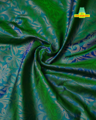 GADWAL PURE SILK HANDLOOM BROCADE SAREE WITH GANGA JAMUNA BORDER